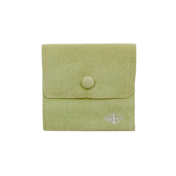 VCA SUEDE JEWELRY POUCH BAG CONTAINER w/ BUTTON - Picture 2 of 4